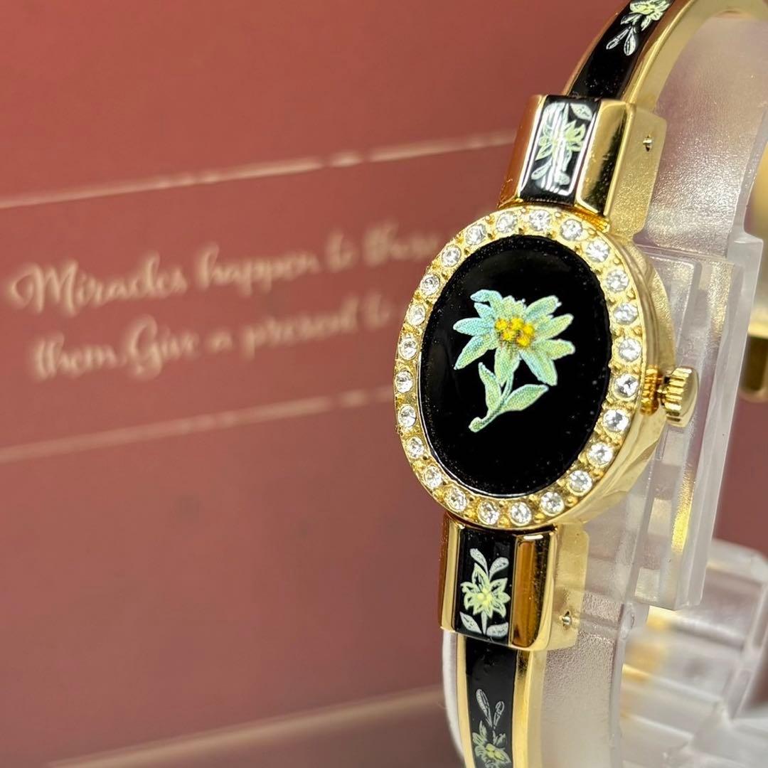 稼働品☆アンドレムッシュ バングルウォッチ クォーツ腕時計 スイス製 ネイビー アンドレムッシュ クォーツ腕時計 バングル スイス製 ヴィンテージ