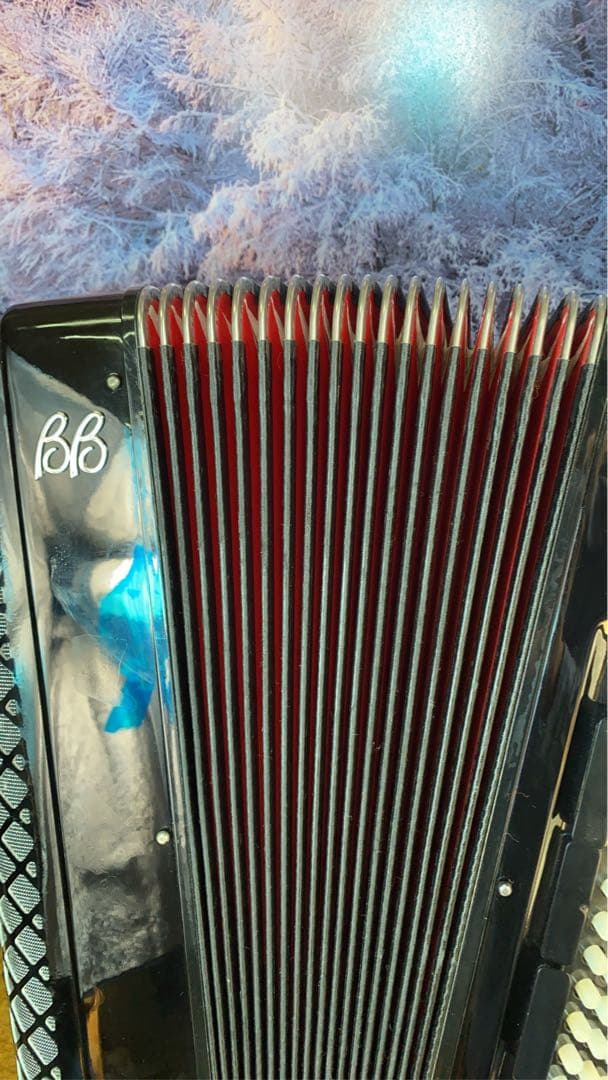 BB バロンブリーニ最高品質アコ赤蛇腹、シエルの鍵盤べースボタン使用