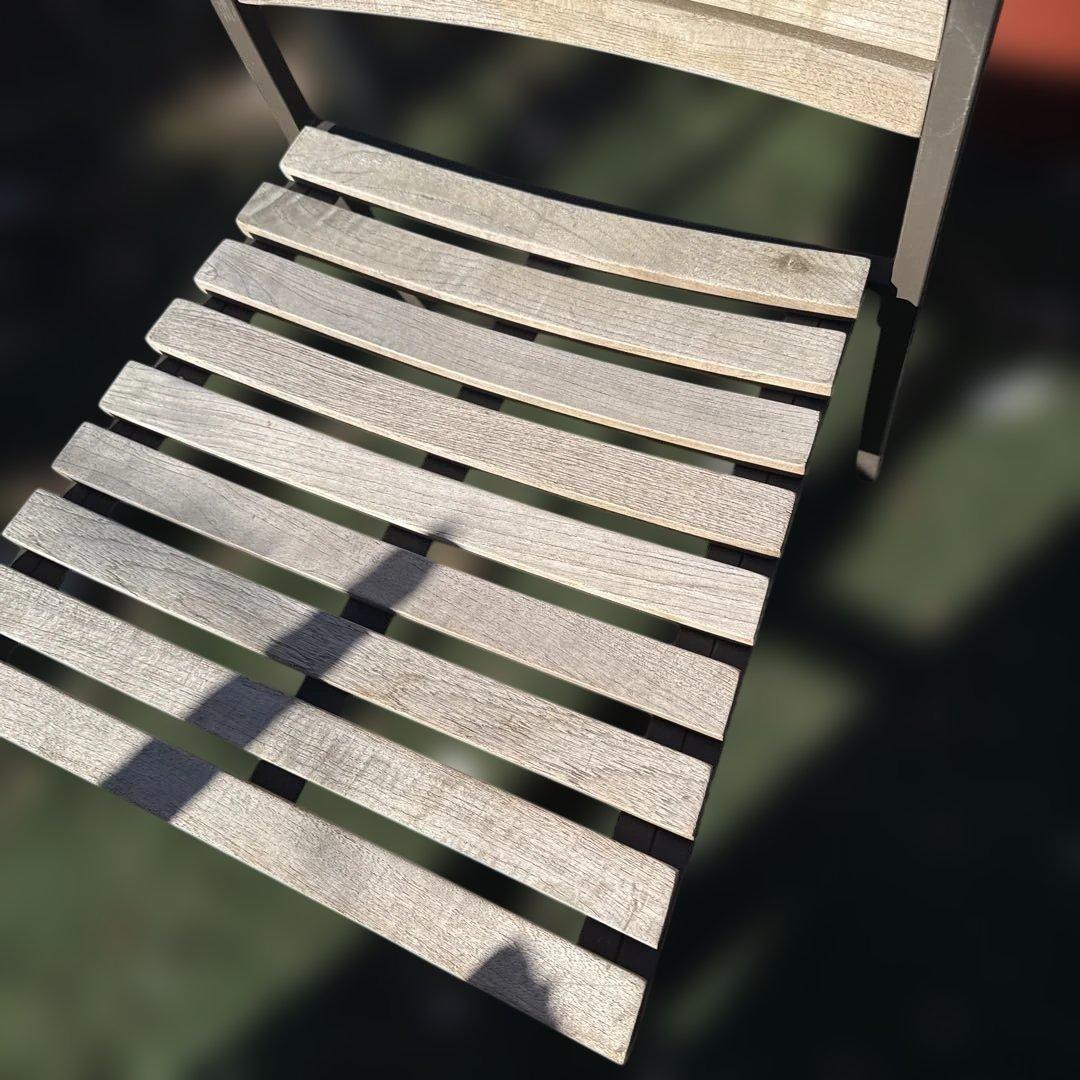 ガーデンチェア 木製スラットデザイン 2 点セート