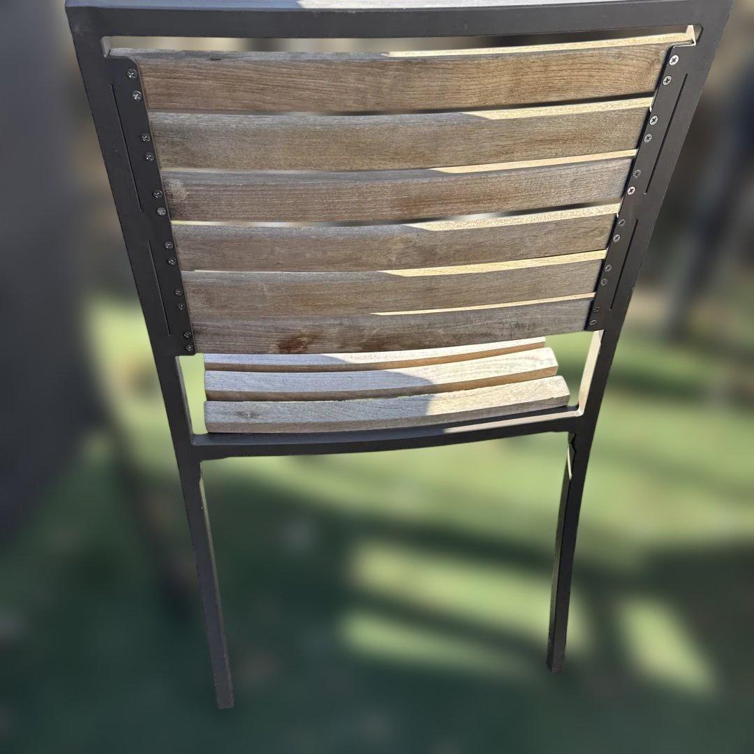 ガーデンチェア 木製スラットデザイン 2 点セート