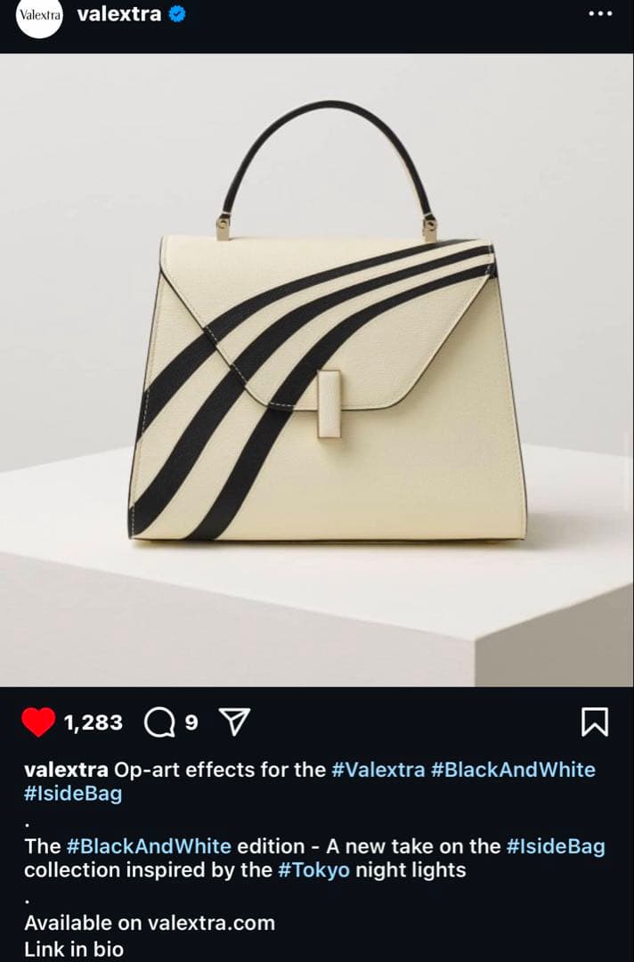 V alextra エレガントなアイボリーとブラックのハンドバッグ V alextra エレガントなアイボリーとブラックのハンドバッグ