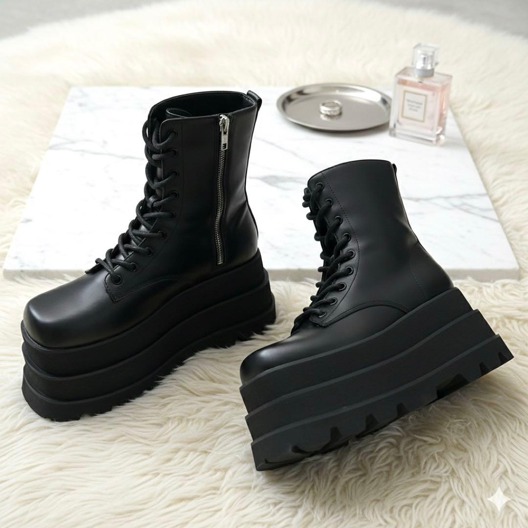 Darich トリプルソールエンジニアブーツ ヒール 厚底 ブーツ ブラック M ダーリッチ Darich トリプルソールエンジニアブーツ （ブラック