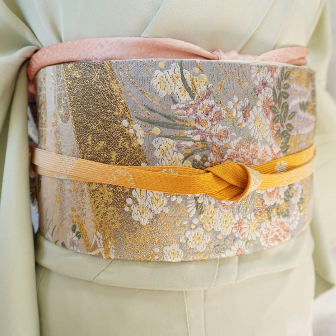 訪問着フルセット 正絹 卒業式 入学式 お宮参り【訪問着、袋帯、帯締め