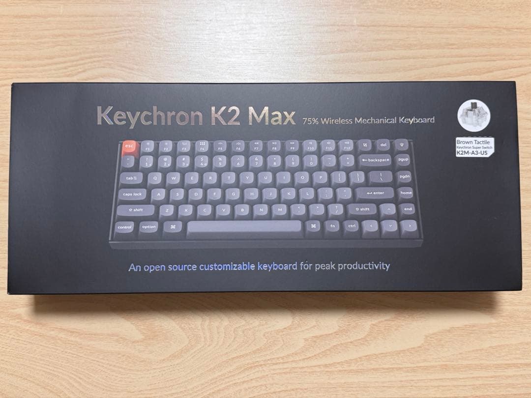 Keychron K2 Max 茶軸 75% US配列 メカニカルキーボード 静音スイッチ搭載の75%キーボード「Keychron K2 Max スペシャル