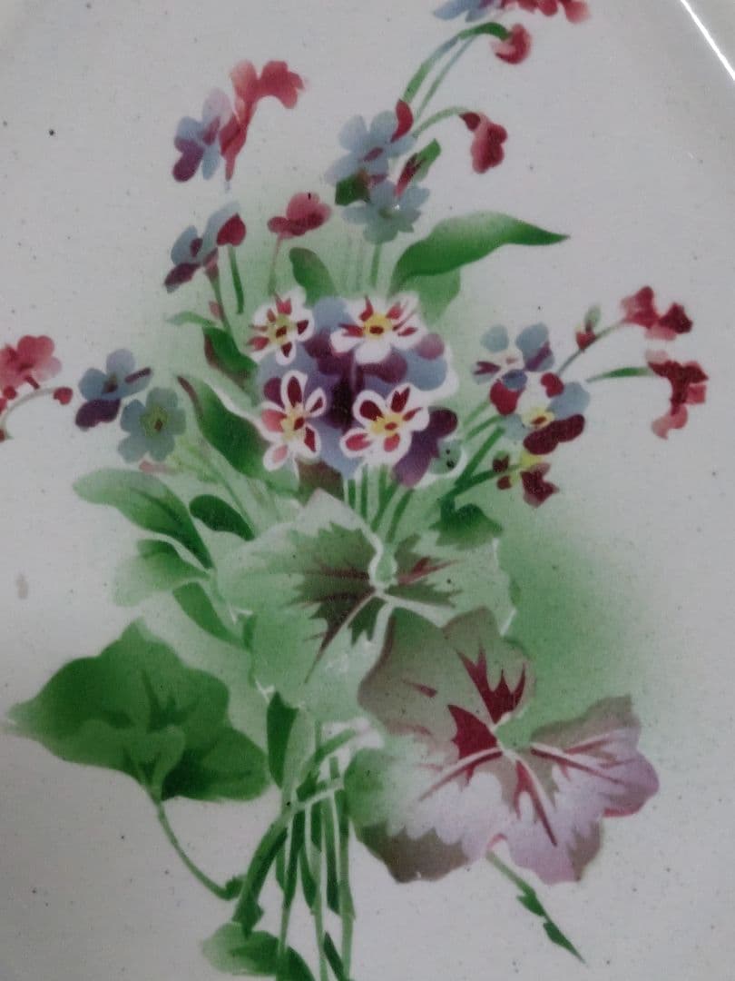 レードルラック アンティーク 花柄 ホーロー