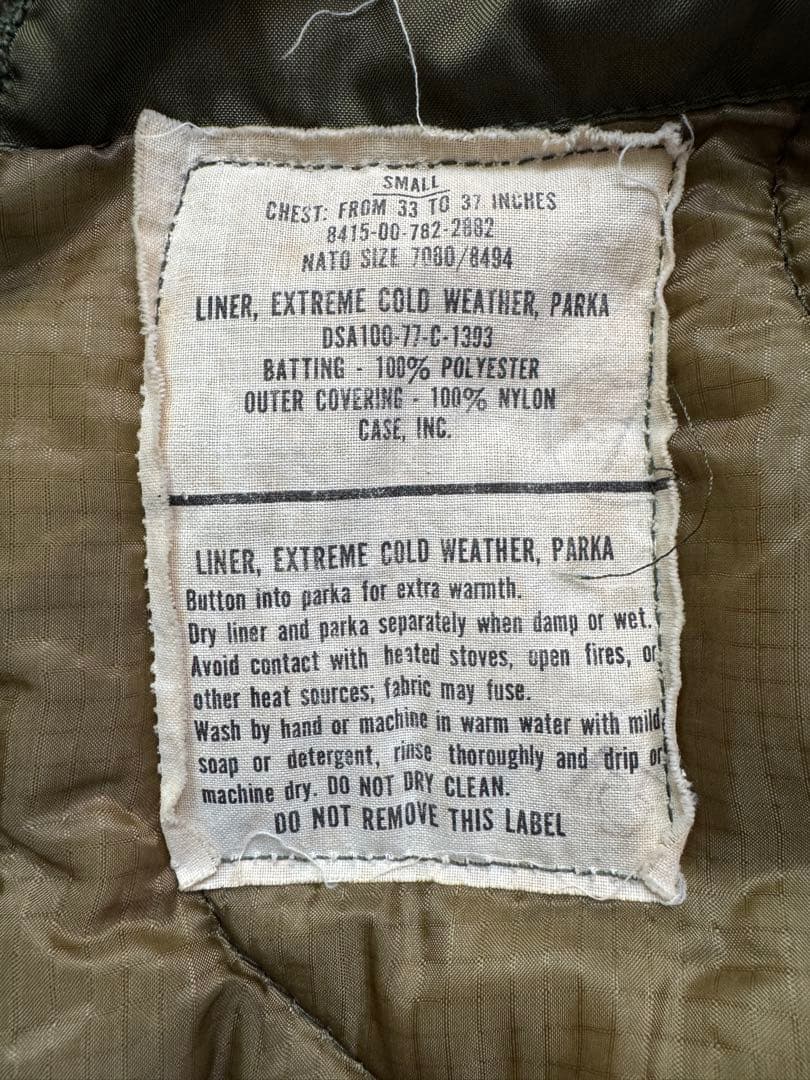 1970's～U.S.ARMY M-65 FISHTAIL PARKA Sサイズ