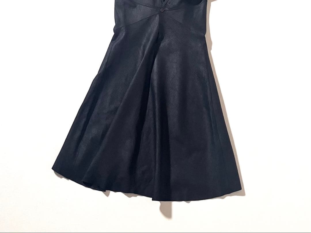 美品】リックオウエンス ラムレザー ワンピース 羊革 ブラック 黒