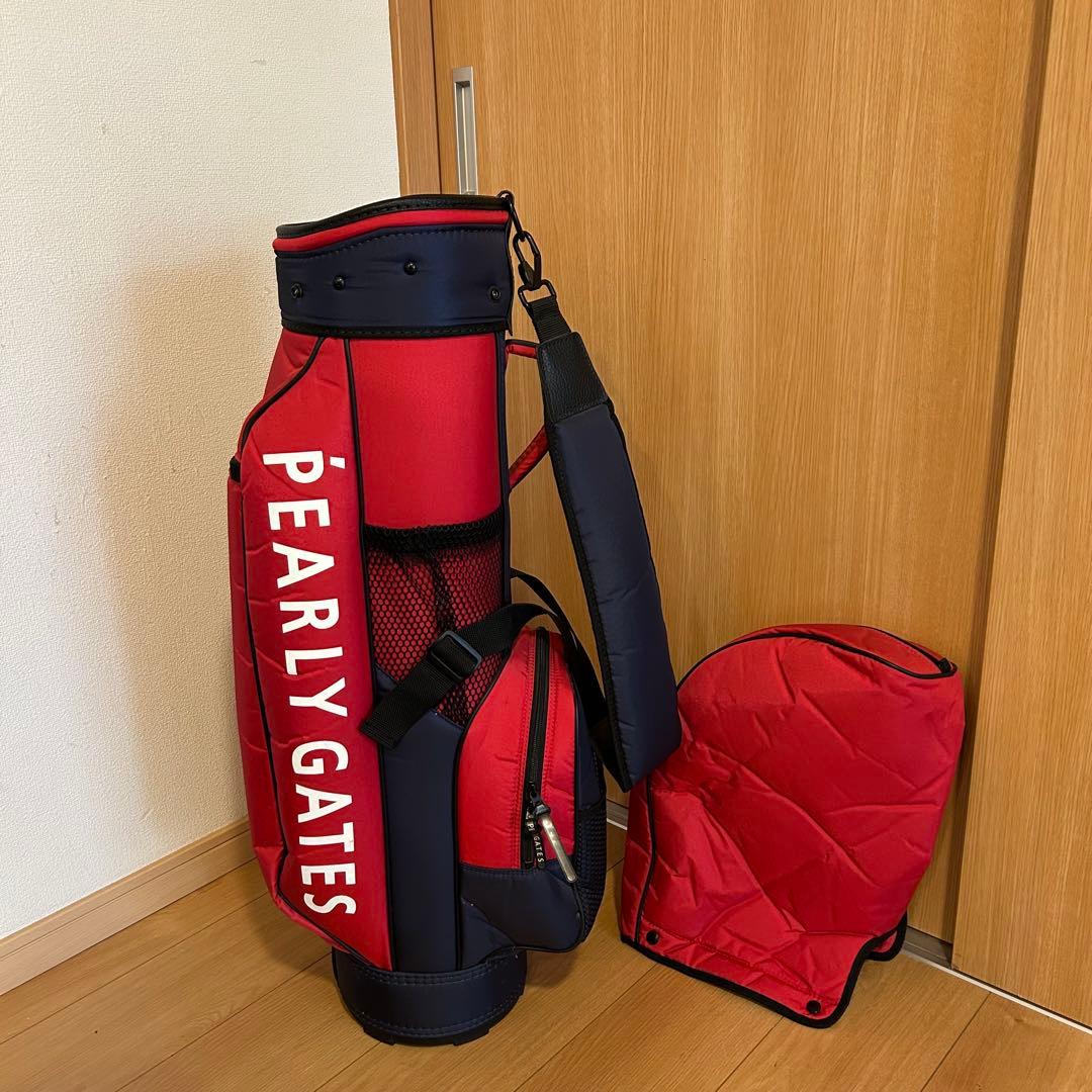 状態良好■PEARLY GATES キャディバッグ 軽量タイプ 7.5型　ゴルフ PEARLY GATES（パーリーゲイツ） ゴルフ 「PEARLY GATES」ワッペン