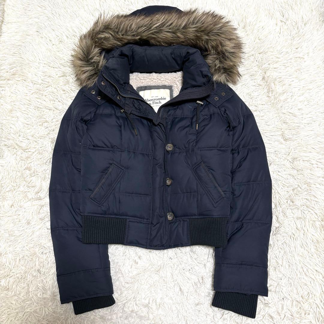 y2k アバクロ ファーダウン ネイビー 平成 ギャル 短丈 - メルカリ