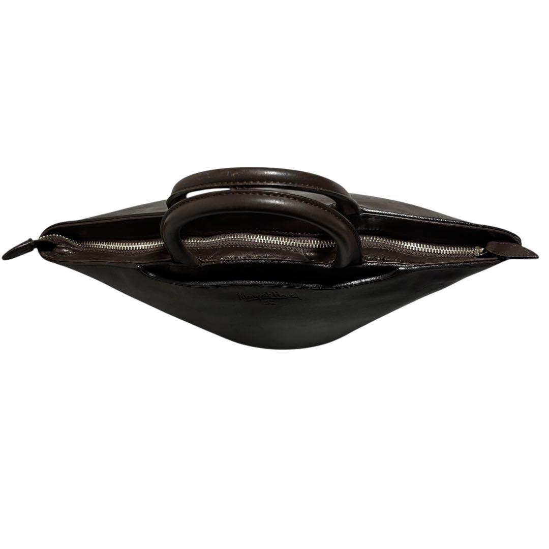 希少】 マーガレットハウエル レザー ハンドバッグ バケツ ダーク