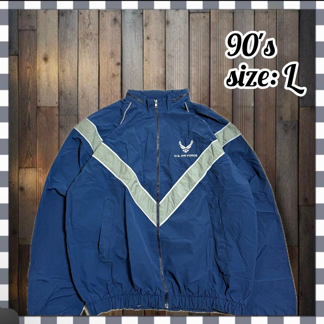 【大人気】U.S. AIR FORCE ミリタリージャケット ネイビー L U.S.Air Force アメリカ国防兵站局 空軍 エアフォース ミリタリー