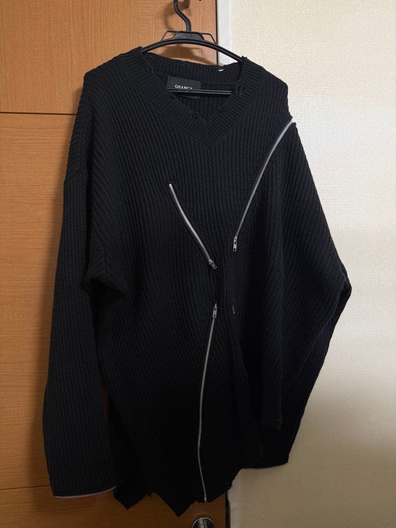 GRANCY ジップデザイン アシンメトリー ニット