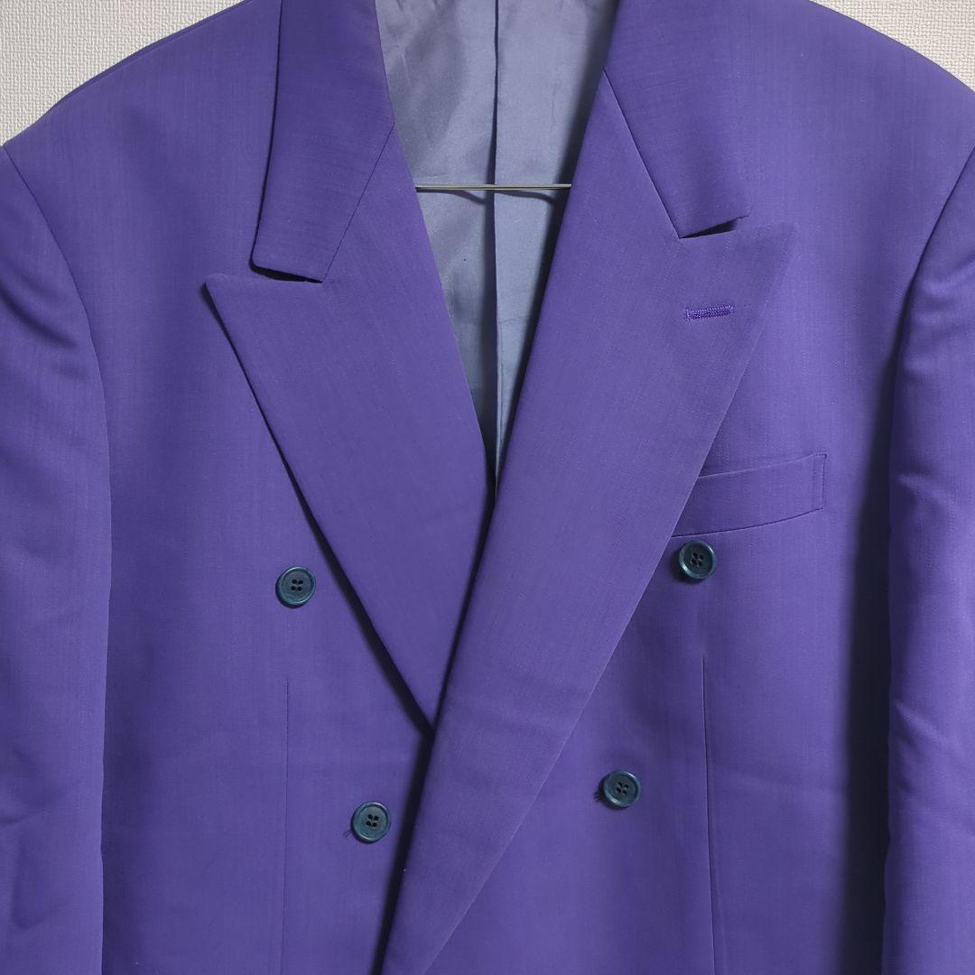 VINTAGE セットアップ ダブル スーツ 3ピース パープル 紫 M 菅田