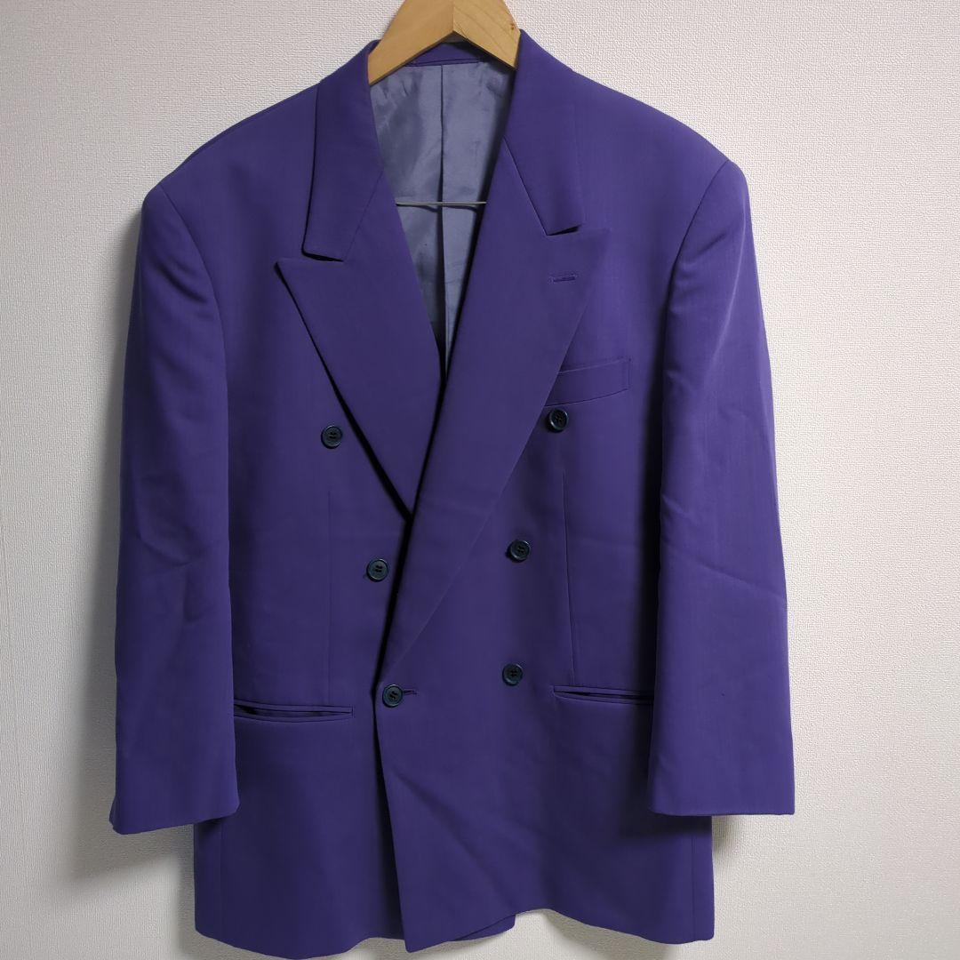 VINTAGE セットアップ ダブル スーツ 3ピース パープル 紫 M 菅田