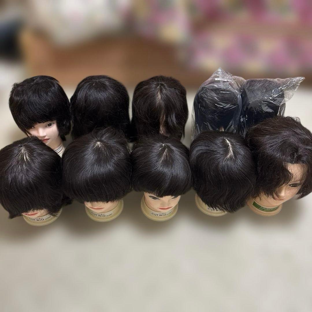 カットウィッグ　カット済み含む　10個セット　美容師国家試験　練習用　マネキン Amazon.co.jp: ON beauty JUN Reborn カットウィッグ 練習用 人毛100