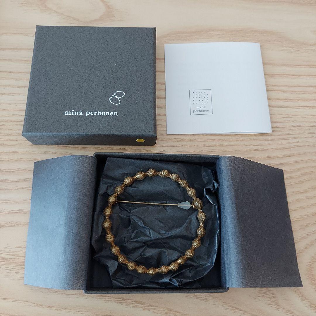 minä perhonen 　tambourine　ブローチ(ゴールド) 美品/定価1.1万】ミナペルホネン mina perhonen tambourine ブローチ