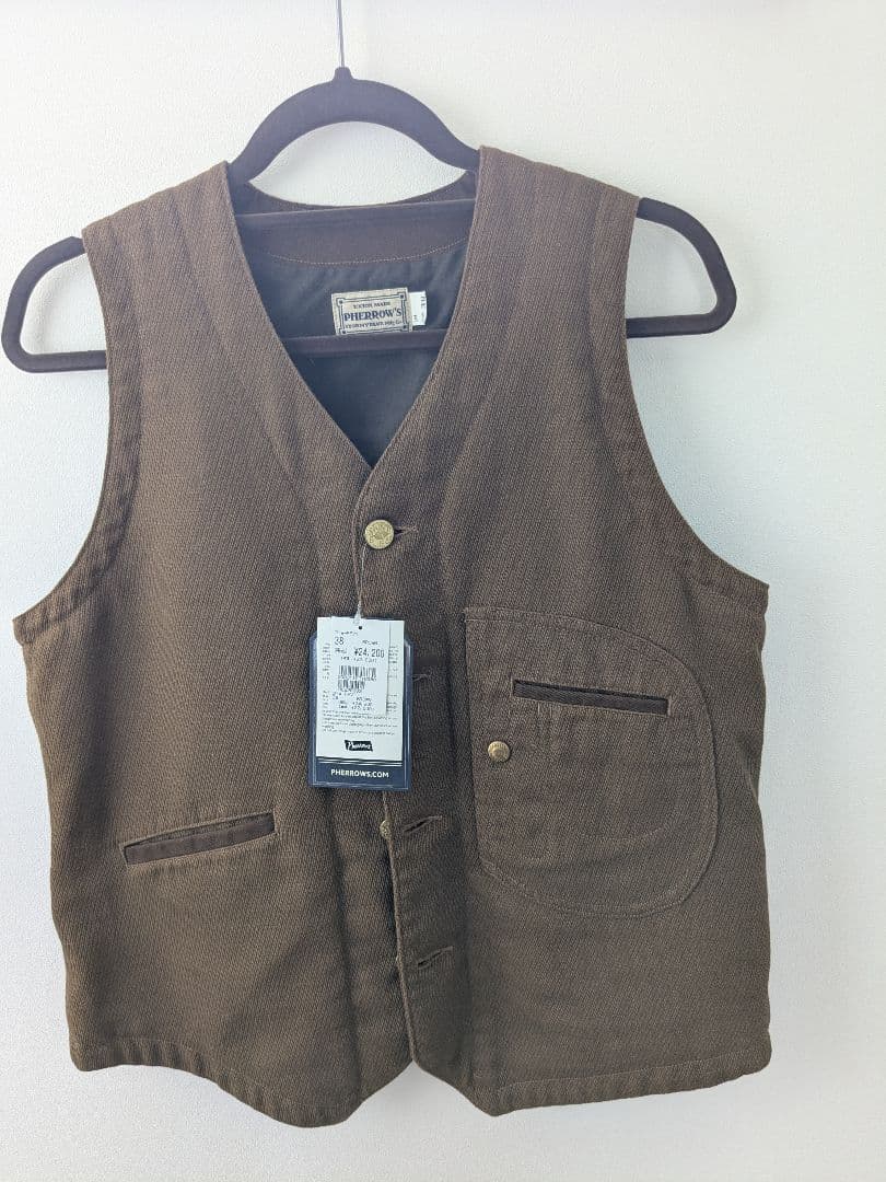 PHERROW'S ブラウンベスト サイズ38 楽天市場】Pherrow's フェローズ（ベスト・ジレ｜トップス）：メンズ