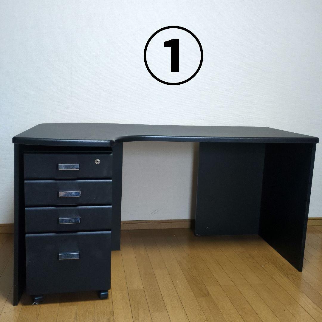 Audrey様①合計価格¥20000円 大型デスク 黒 ブラック L字型 OXシリーズ エグゼクティブL字型デスク 幅180cm 奥行140cm ( 配線穴4か