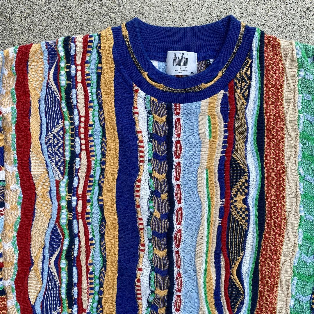 Modigliani ニット セーター 3Dニット 総柄 COOGI 風 立体 - メルカリ