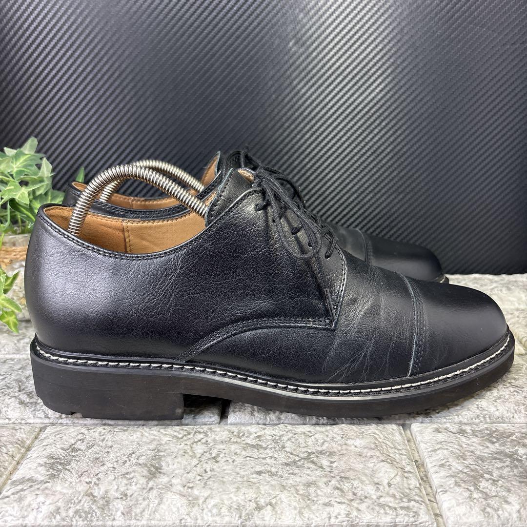 美品】WYM 本革 プレーントゥ ダービー 黒 ストレートチップ - メルカリ