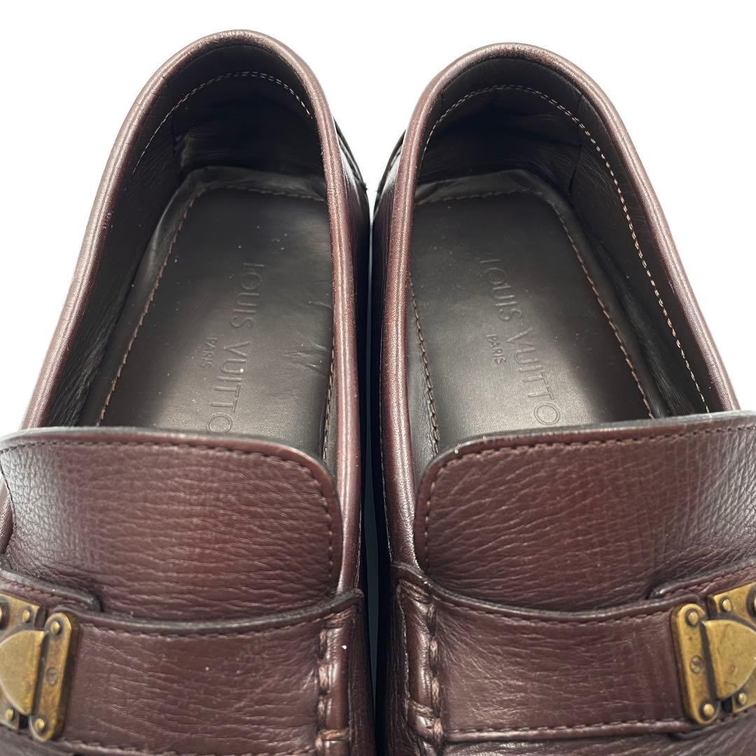 《超美品》ルイヴィトン スリッポン ドライビングシューズ レザー 茶 8 1/2