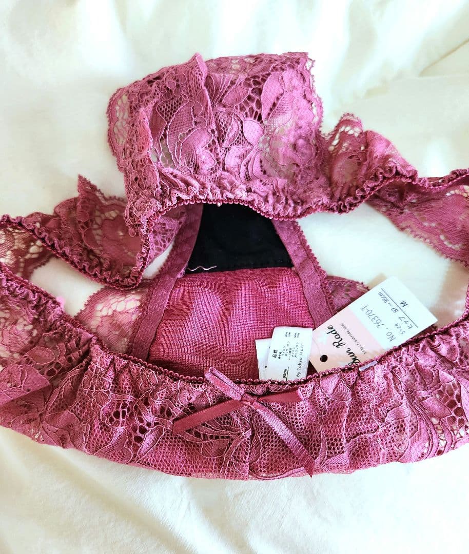 ☆タンス整理品 SanRodeローズピンク レース Tバックショーツ♪豪華