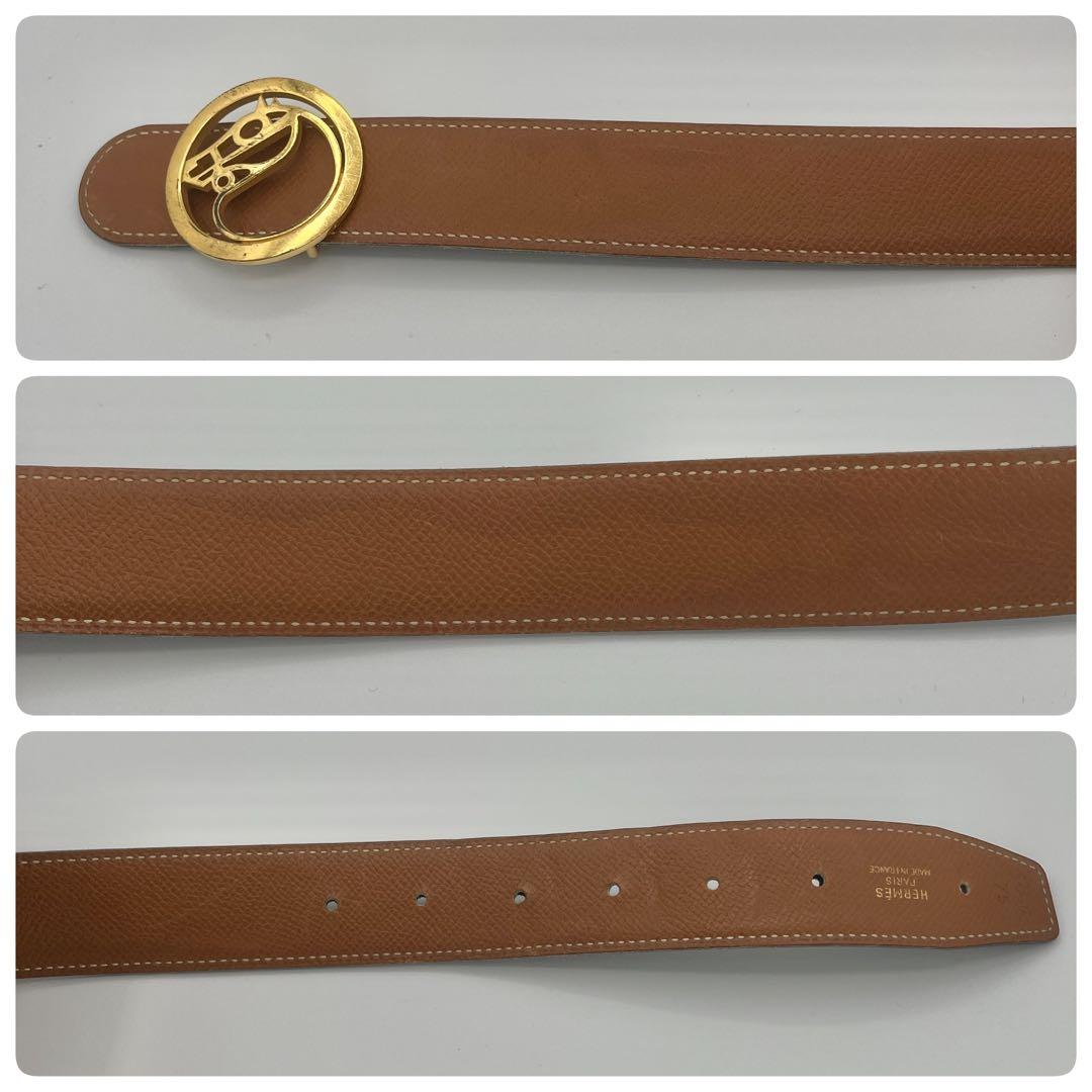 HERMES エルメス ベルト レザー ホースモチーフ 75 ○Z刻印