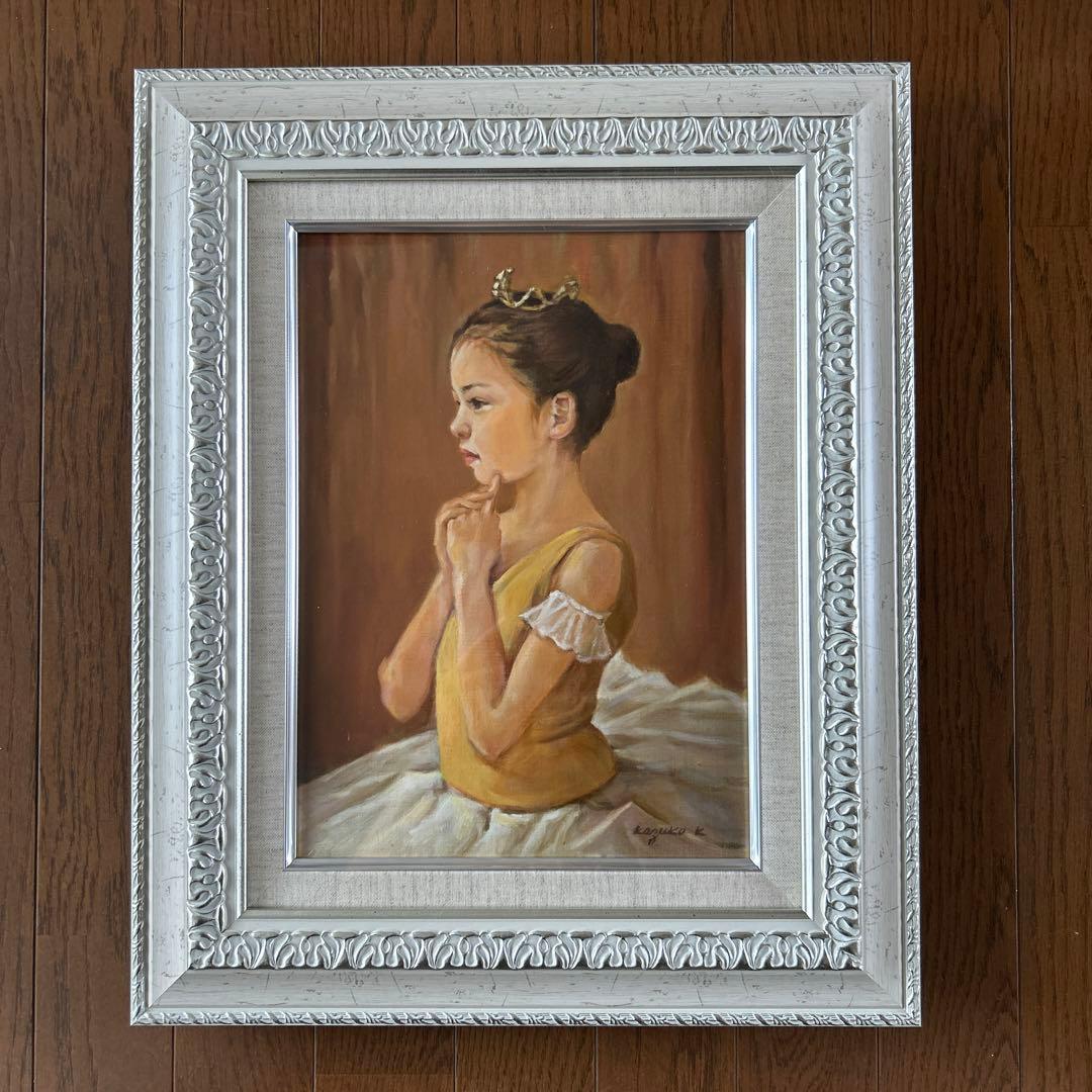 絵画 油彩画 少女 岸本和子 「明日へ」 - メルカリ