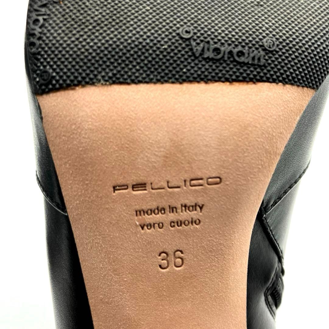 美品】ペリーコ レザー ショートブーツ 黒 36 サイドジップ イタリア製