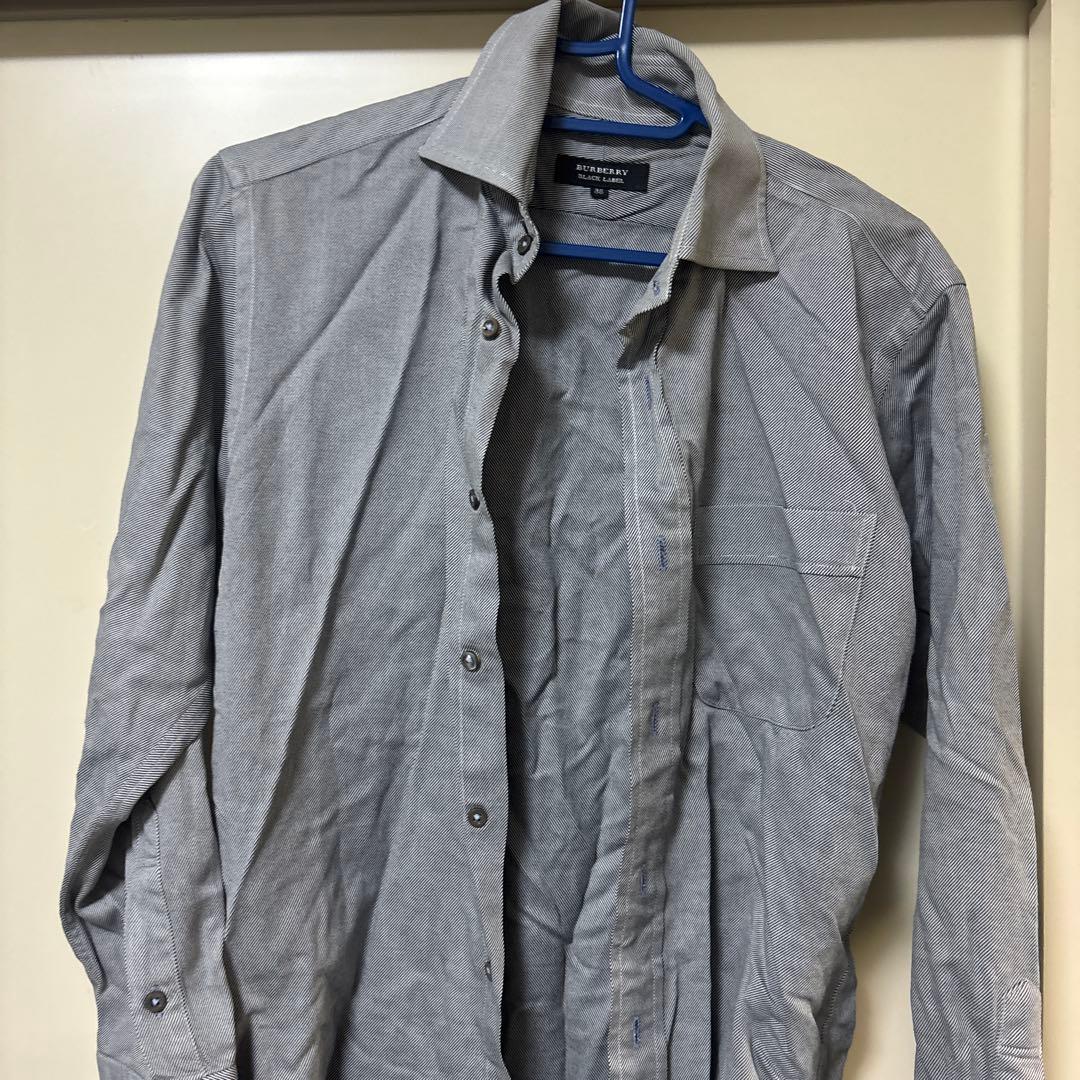 Burberry Black Label 長袖シャツ 38サイズ グレー - メルカリ