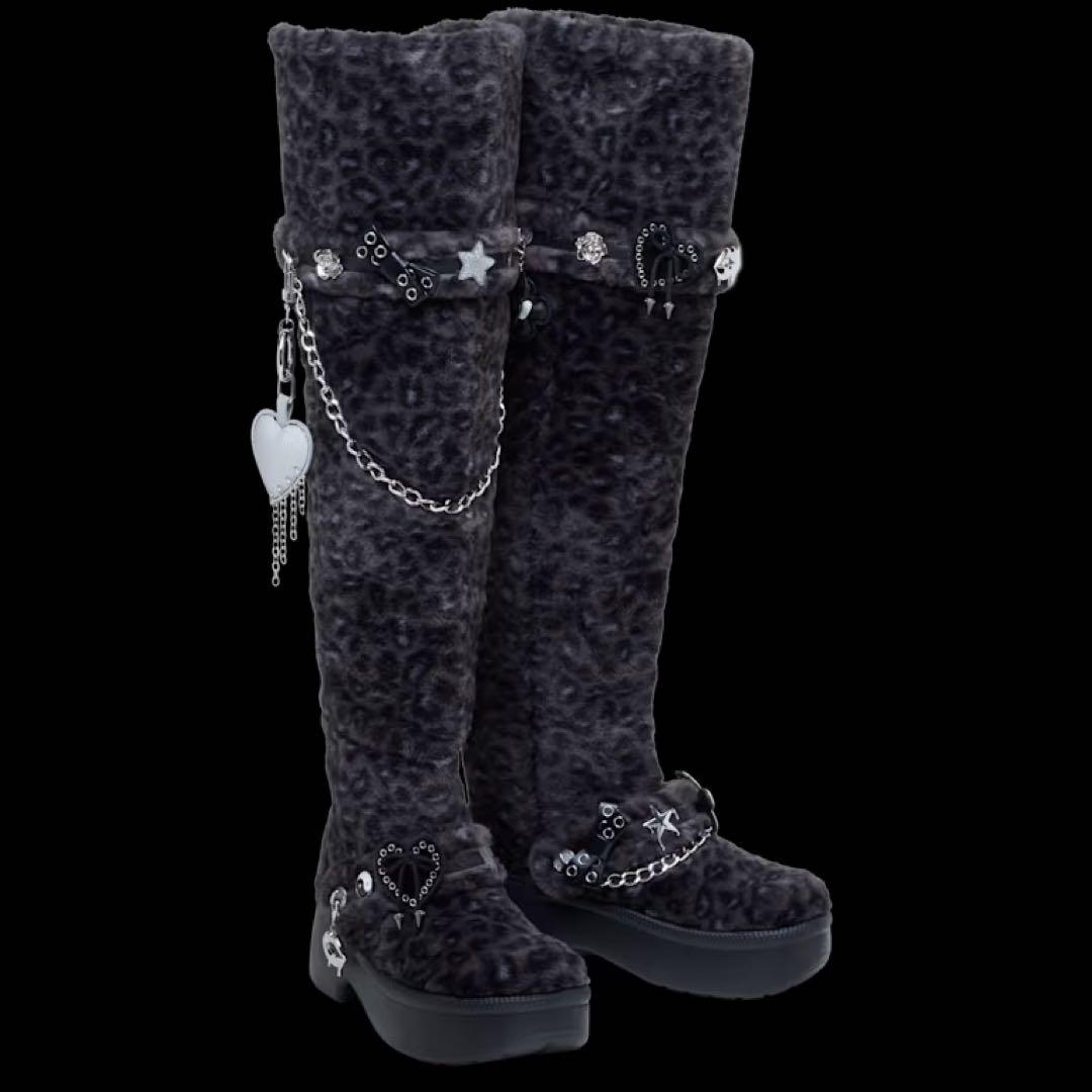 クロックス クラシック アンファーゲッタブル レオパード ニー ハイ