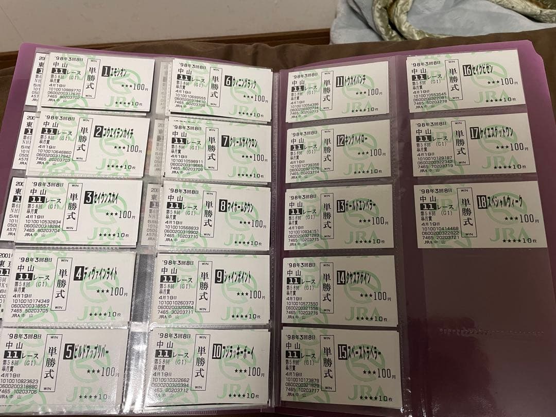 マ*リ様 98年　皐月賞　現地馬券　18頭 単勝万馬券の伏兵評価をひっくり返せ！ 強豪馬が集まった2004年さき