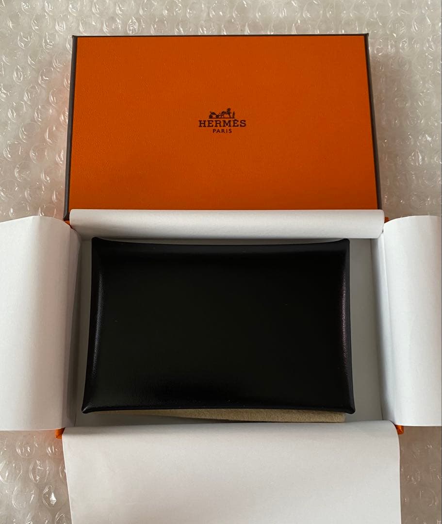 エルメス　カードケース　カルヴィ　名刺入れ　黒　ボックスカーフ　W刻印 新品本物 HERMES（エルメス） ≪ 新品 ≫ カードケース カルヴィ ノワール