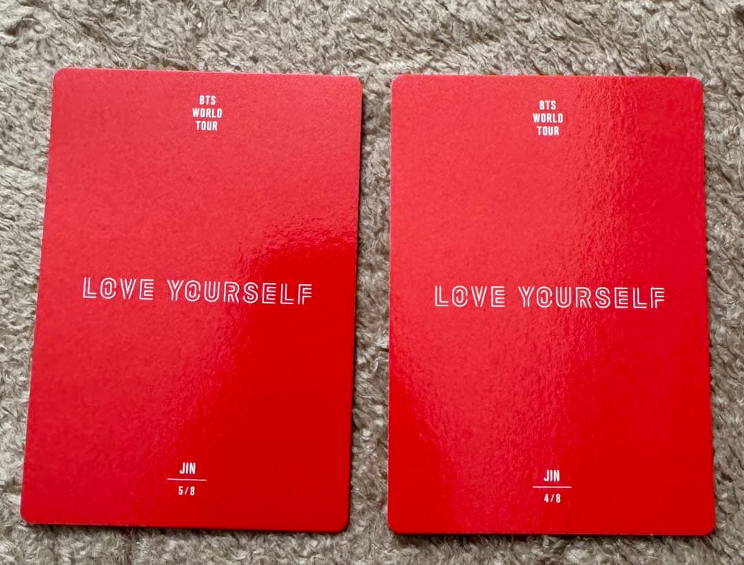 BTS JIN ミニフォトカード トレカ 2枚 ソクジン - メルカリ