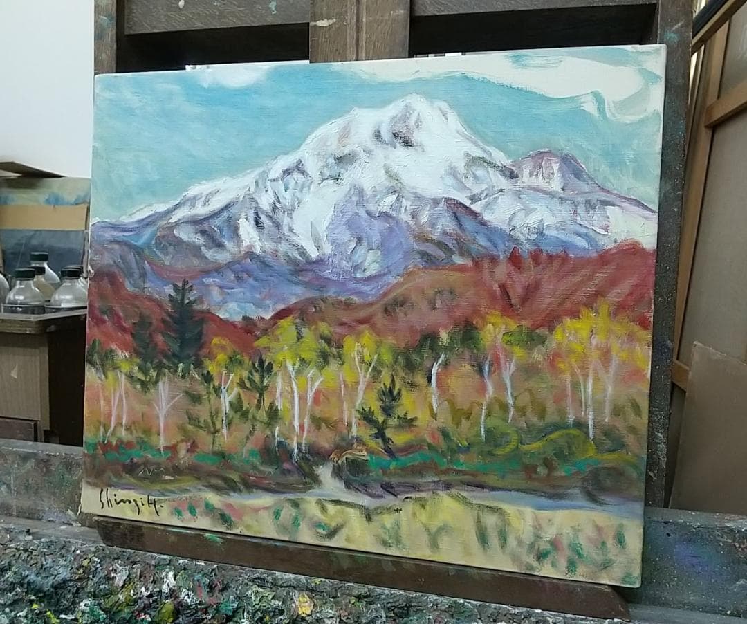 F8 絵画「乗鞍高原」1988 油絵 油彩画 風景画 アート - メルカリ