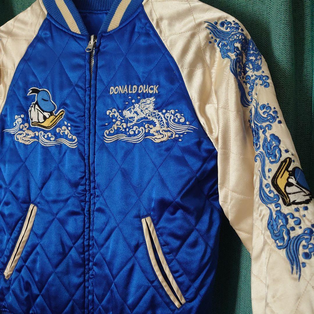 Disneyドナルドダックリバーシブル刺繍サテンスカジャンMディズニー
