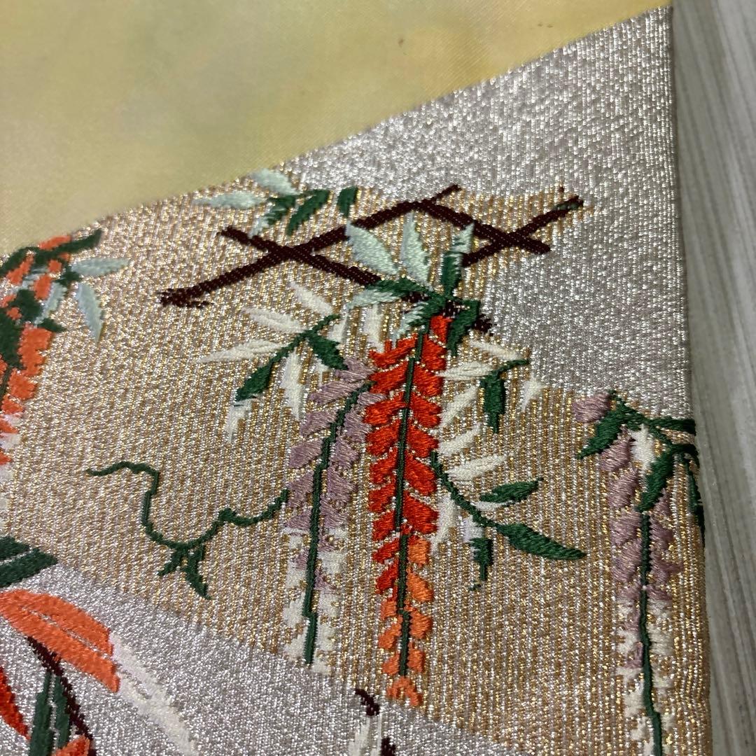 AO-483 名古屋帯 唐織 名古屋仕立て 金箔 正絹 帯 着物 - メルカリ