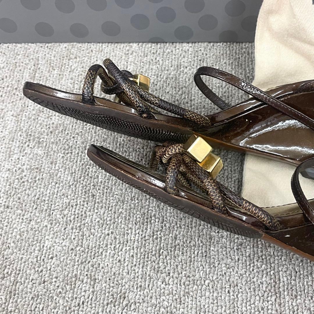 ルイヴィトン サンダル ダミエ 36/5 23.5 靴底補修済 滑り止め加工