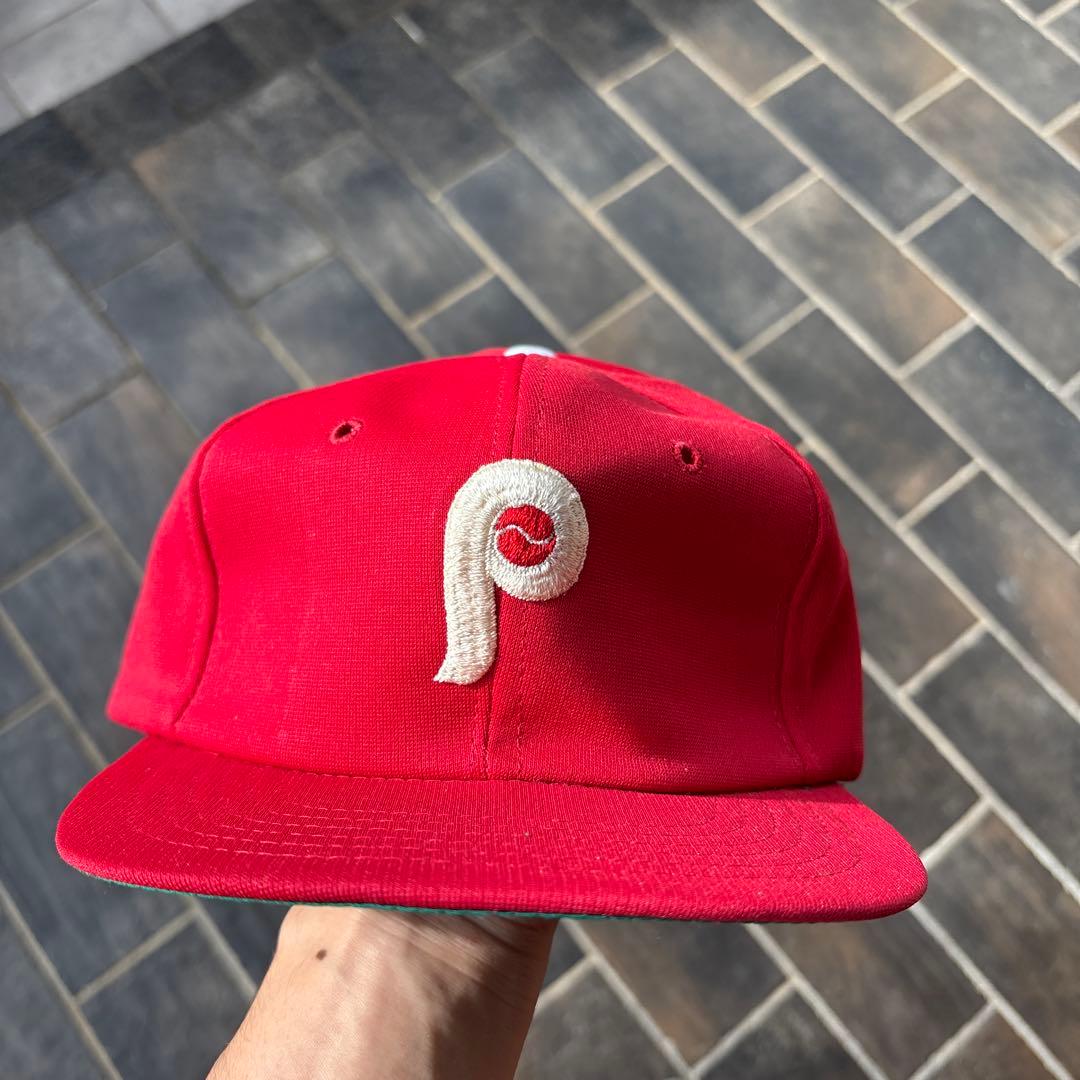 希少 80s~90s フィリーズ キャップ 古着 vintage ツバ裏グリーン