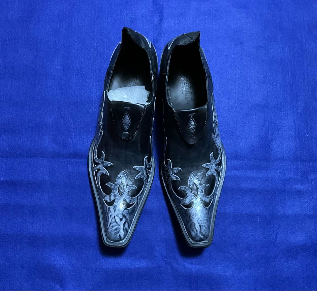 ⭐️BOREDOM ウエスタンショートブーツ⭐️パイソン⭐️新品未使用箱付⭐️ブラック ジーノ ZEENO メンズ ウエスタンブーツ ウェスタン サイドゴアブーツ