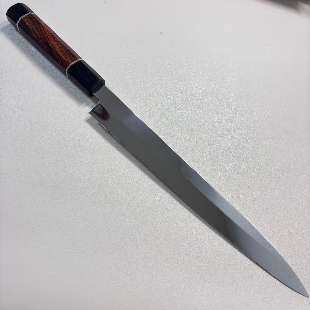 270mm 柳刃包丁 鏡面　天然木八角柄 刺身包丁 和包丁「全鋼」'.～ 楽天市場】切付柳刃包丁 9寸（刃渡り270mm）通常鏡面仕上げ 本刃付け