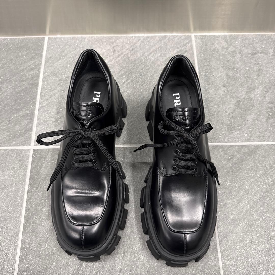PRADA モノリスレースアップシューズ レザー 25.5cm