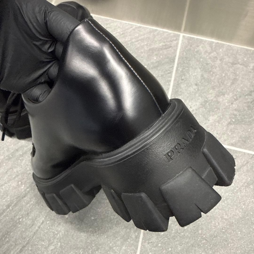 PRADA モノリスレースアップシューズ レザー 25.5cm