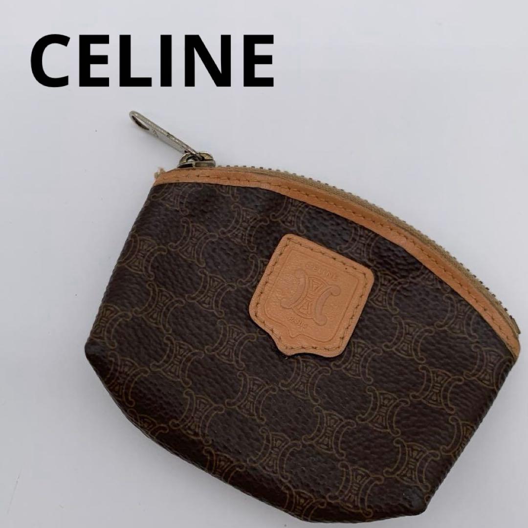 CELINE セリーヌ 小銭入れ コインケース レザー マカダム柄 トリオンフ