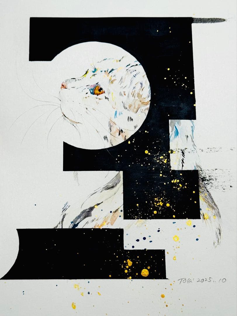 猫 鍵穴 原画 額装済 猫 鍵穴 原画 額装済-日本ンストア