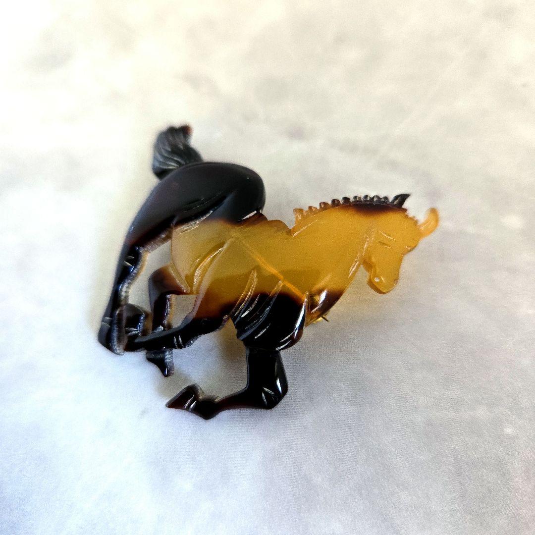鼈甲 ブローチ 馬 85 パーティ 午年 競馬 馬主 乗馬 和装小物 着物