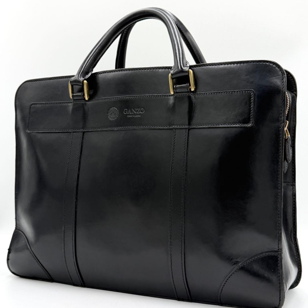 【良品】ガンゾ ブリーフケース ビジネス GUD ブライドルレザー ブラック ガンゾのブライドルレザーで、鞄とともに歳を重ねる喜びを～今すぐ