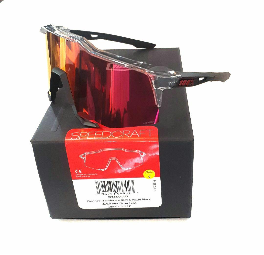 2025新作 100% Speedcraft クリアグレー ブラック サングラス - メルカリ