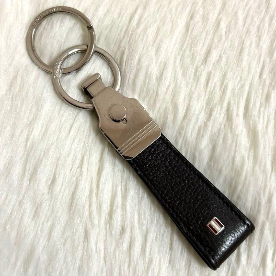 BALLY バリー レザー 2連キーリング ブラック - メルカリ