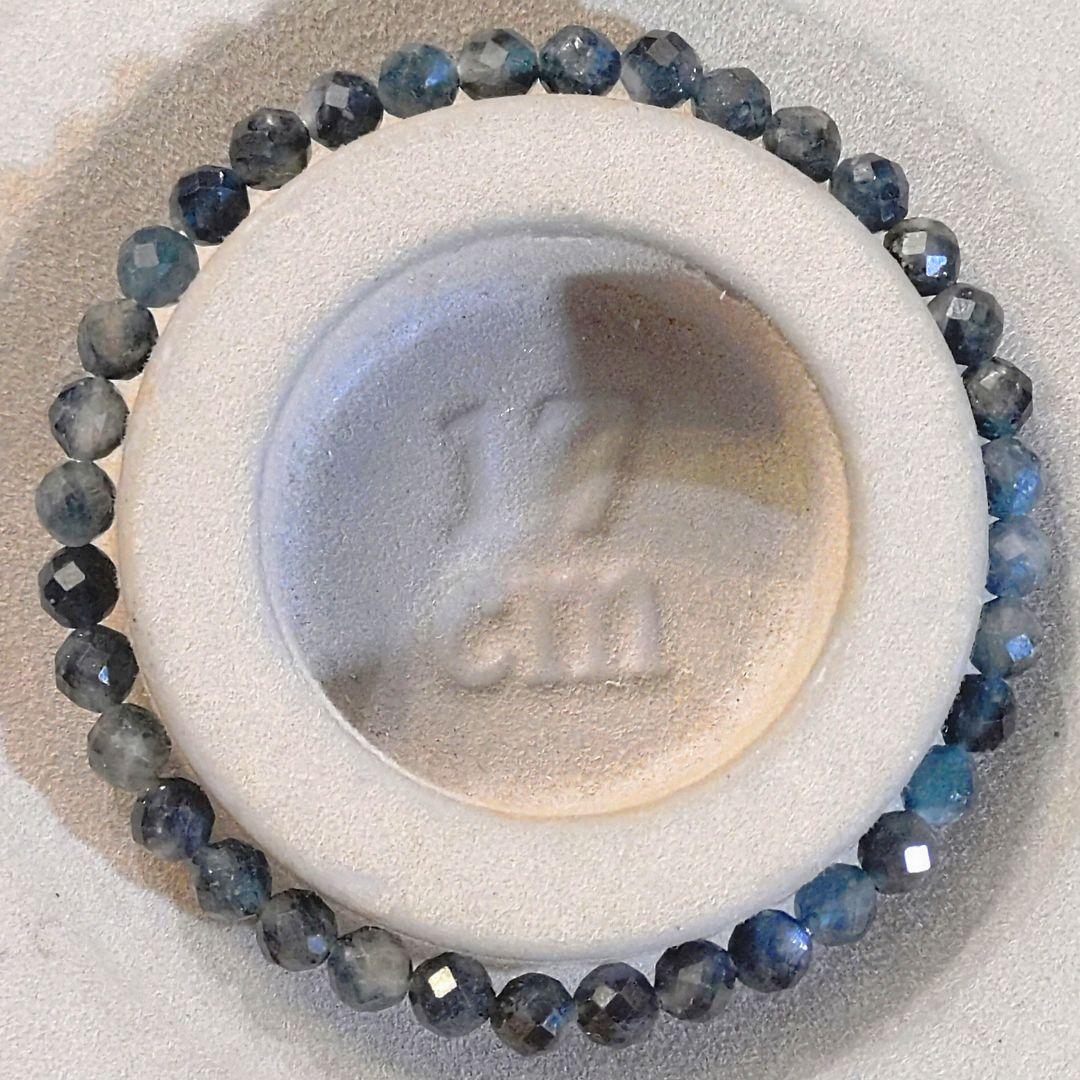 ☆クォーツwithインディゴライトトルマリンカット 5ミリブレス③(珍品